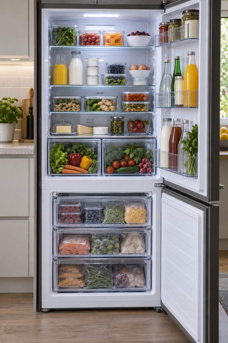 Interior organizat al unei combine frigorifice
