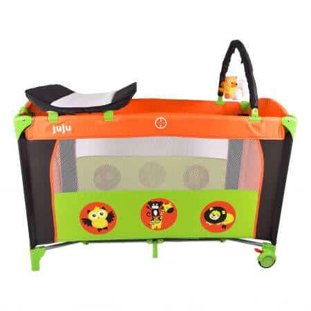 Patut cu 2 nivele Juju Sleepy Baby, Verde Portocaliu