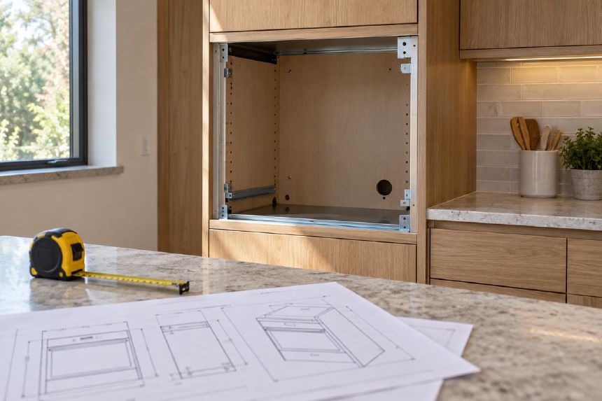 Corp de mobilier pregatit pentru instalarea unui cuptor