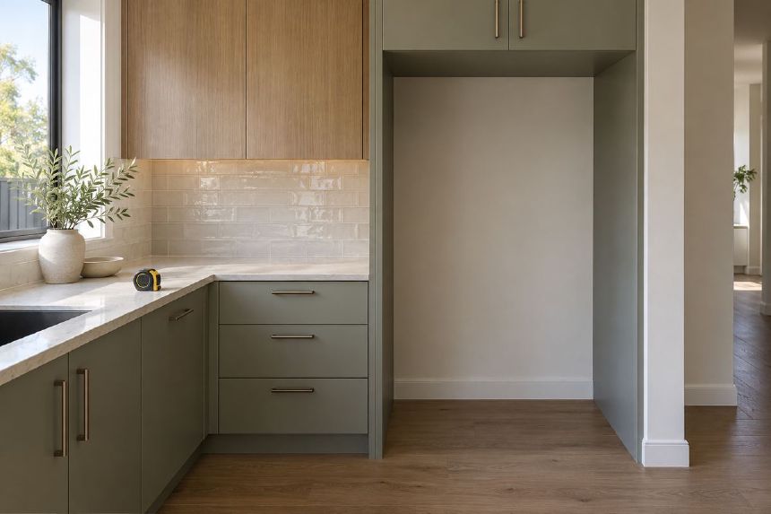 Spatiu liber pentru frigider intre mobilier si perete