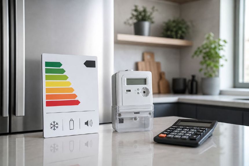 Eticheta energetica si contor pentru consumul frigiderului