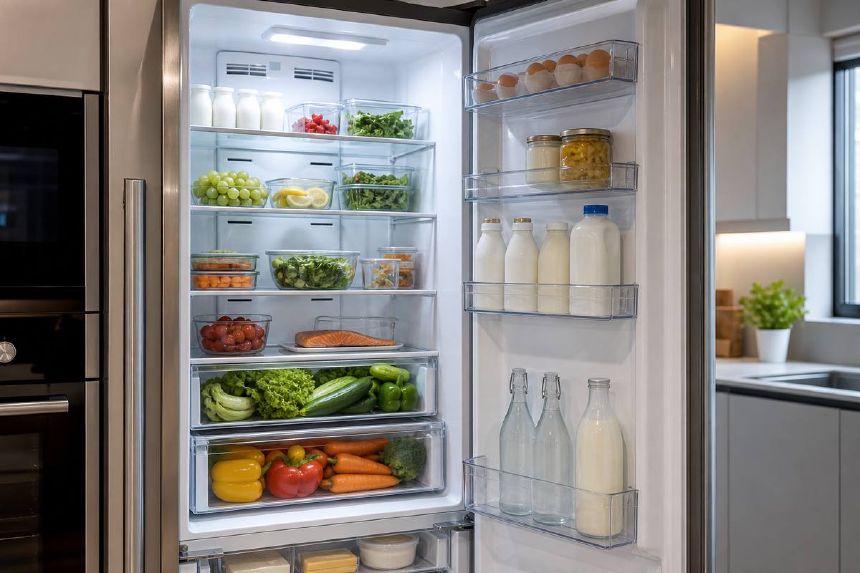 Interior organizat al unei combine frigorifice no frost