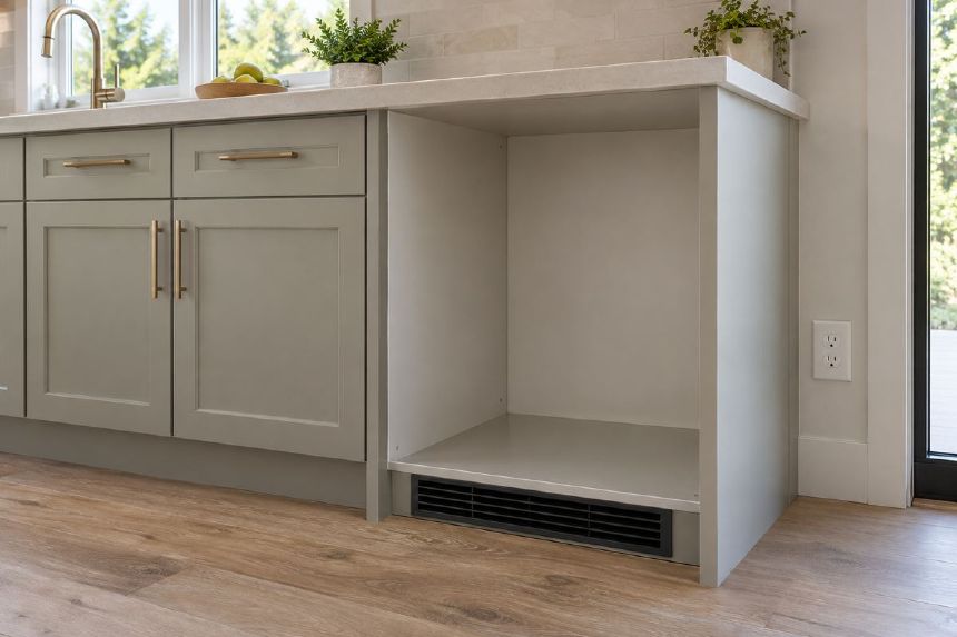 Nisa pentru frigider sub blat si grila de ventilatie
