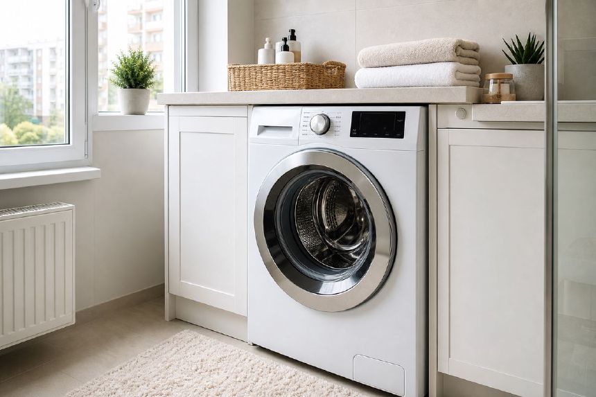 Masina de spalat premium intr-o spalatorie moderna