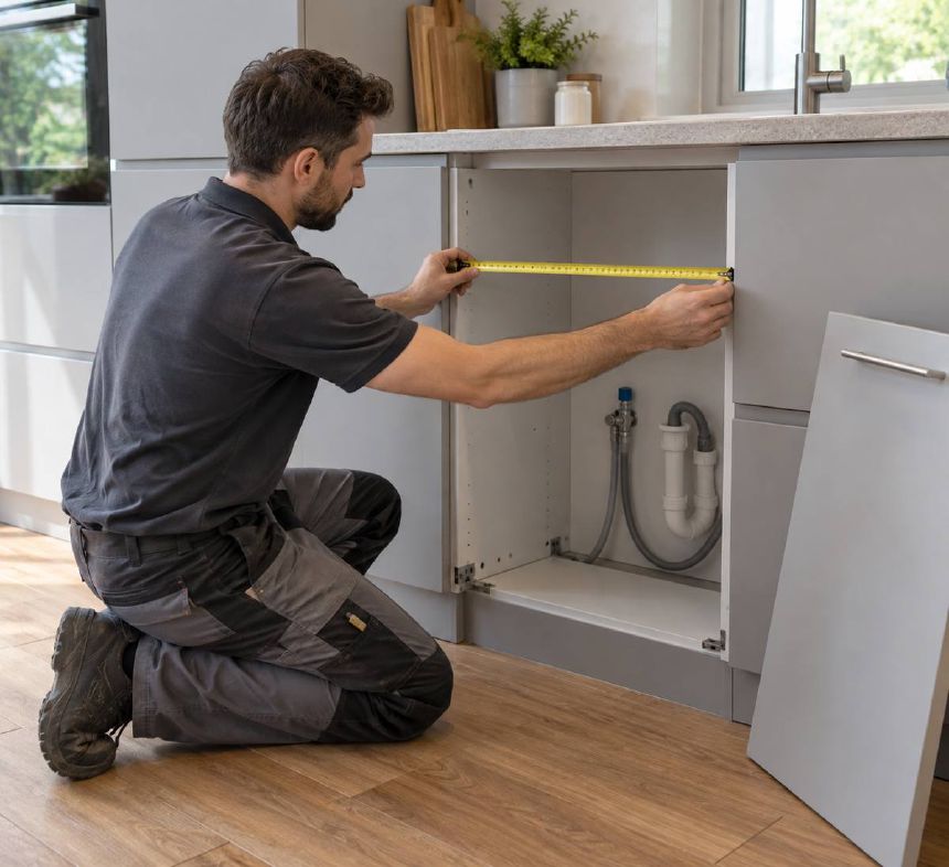 Masurarea nisei de mobilier pentru instalarea aparatului