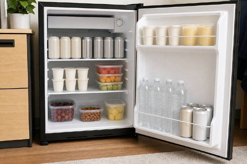 interior organizat cu doze si alimente