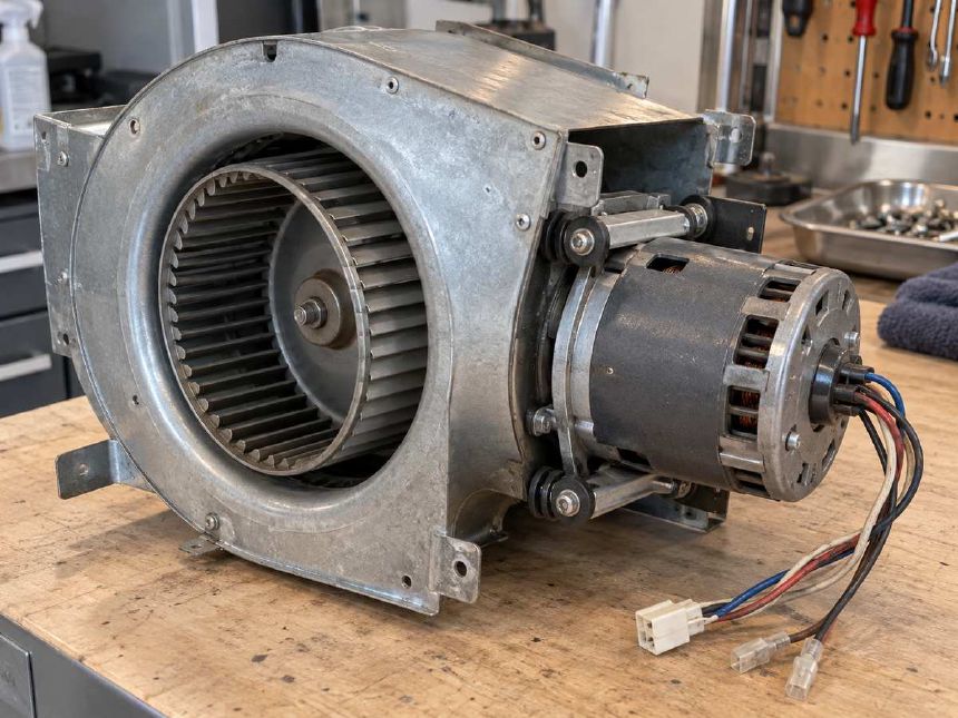 Ansamblu de ventilatie al unei hote pe masa de service